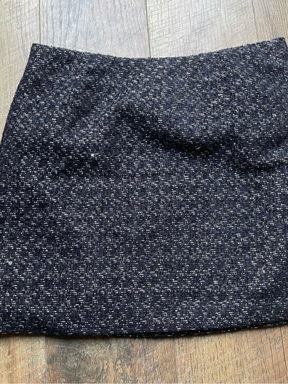 Willi Smith Navy Blue & Black Tweed Mini Skirt – Size 2 - Picture 3 of 4
